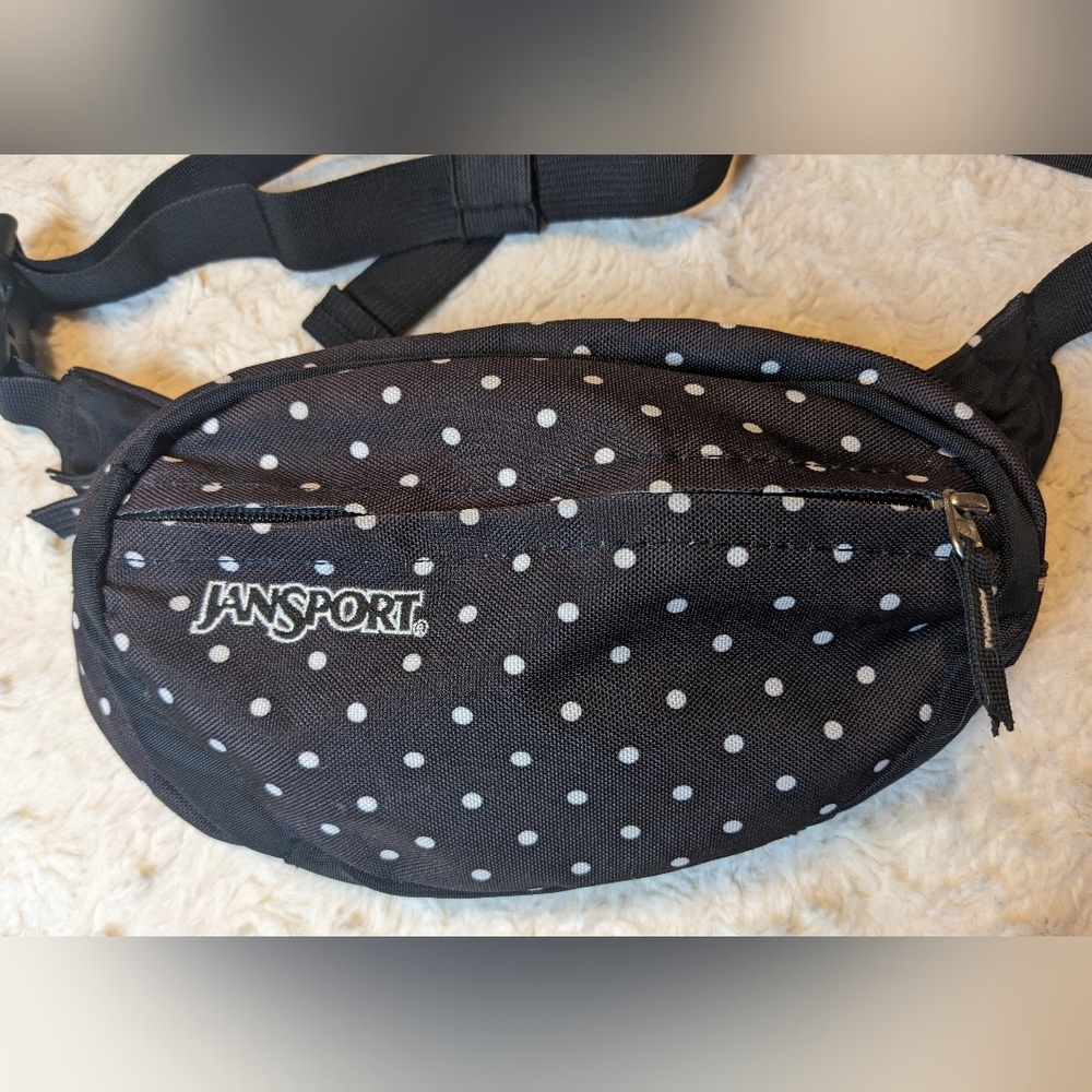 JanSport Brown and White Polka Dot Belt Bag - Picture 2 of 7